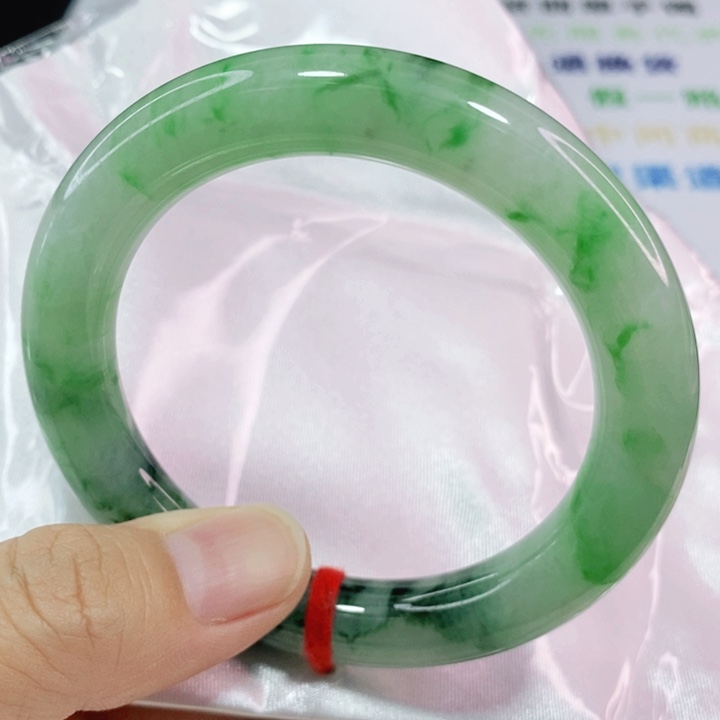 未镶嵌手镯翡翠55.3圈口圆条