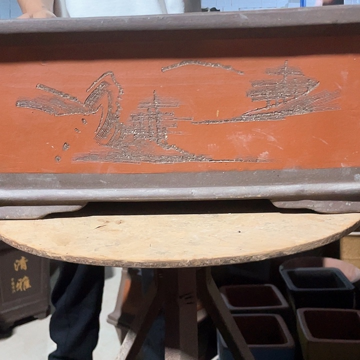 新品52红色马槽花盆