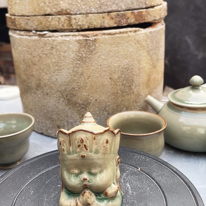 柴烧小唐僧摆件仿古釉