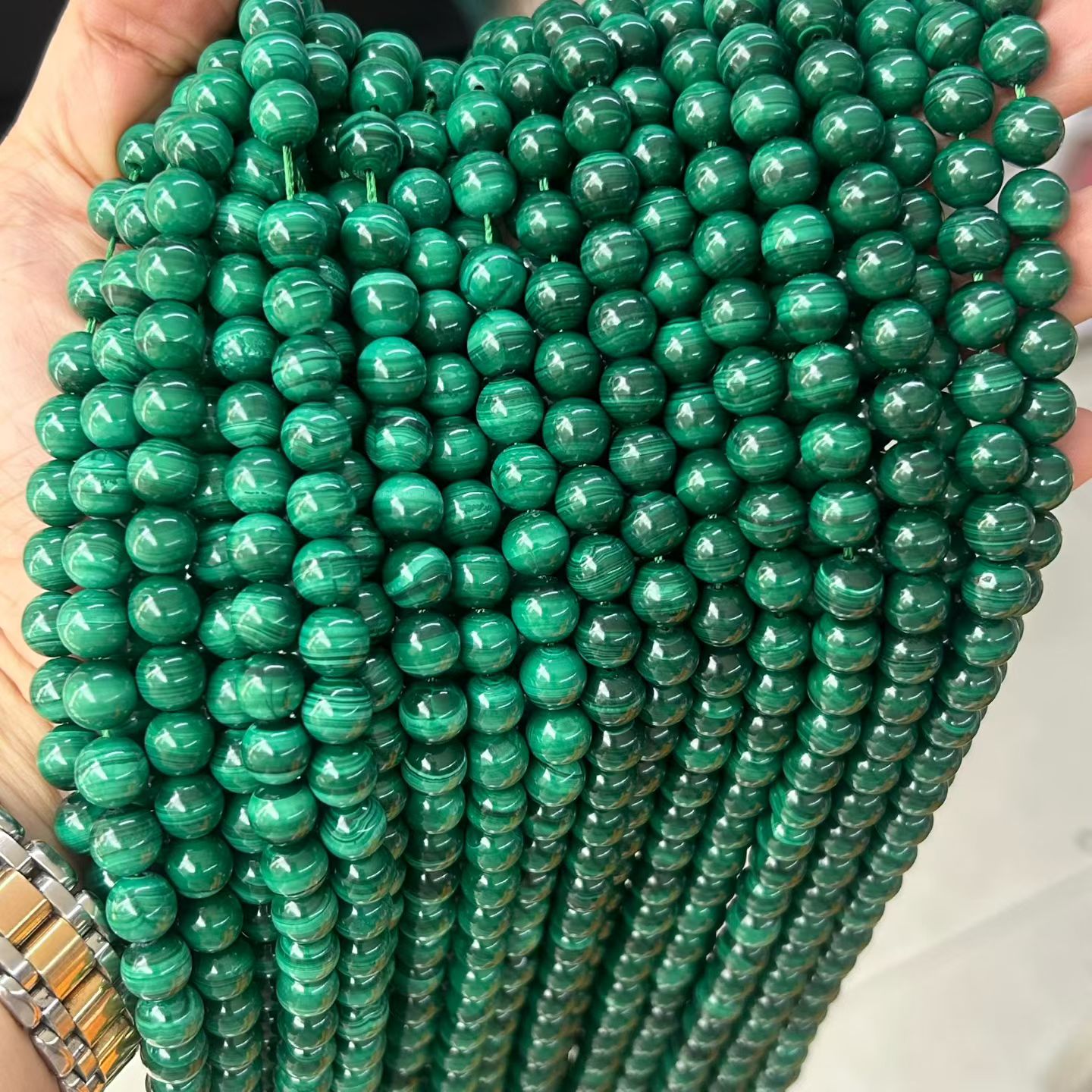 【26】孔雀石  绿色半成品DIY散珠串珠--多样性发货