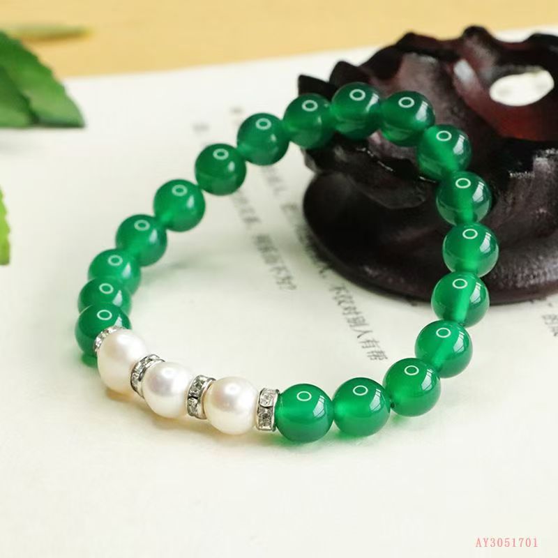 【闪购链接】精品绿玛瑙单圈手串