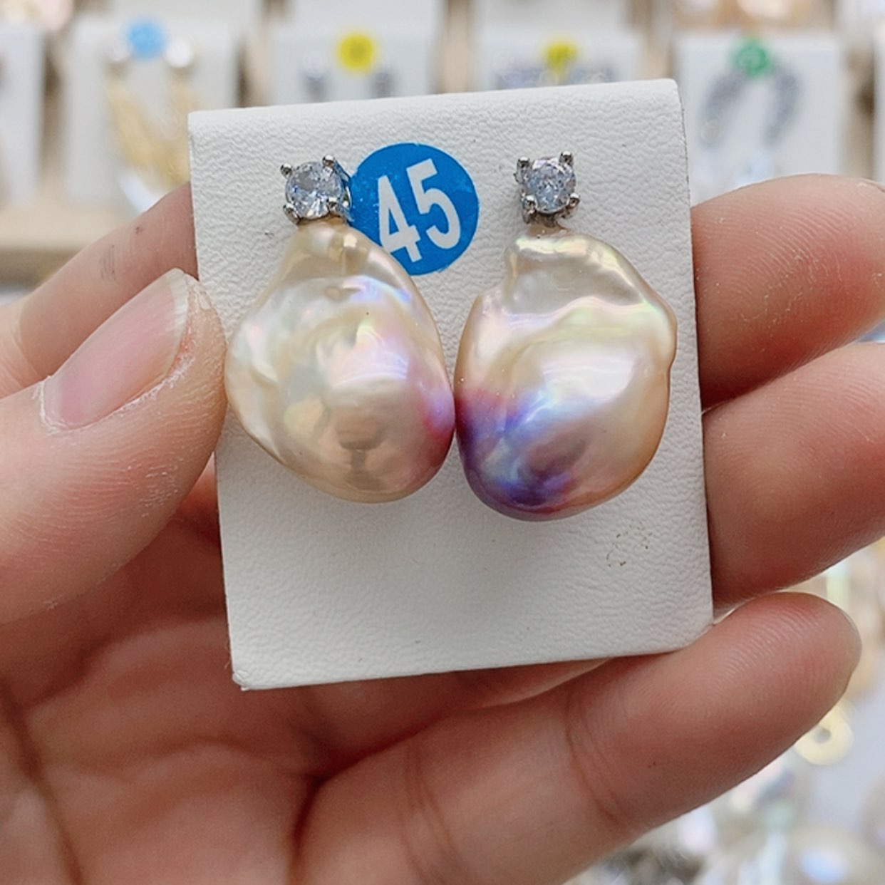 【闪购商品】淡水珍珠耳饰银S925镶嵌