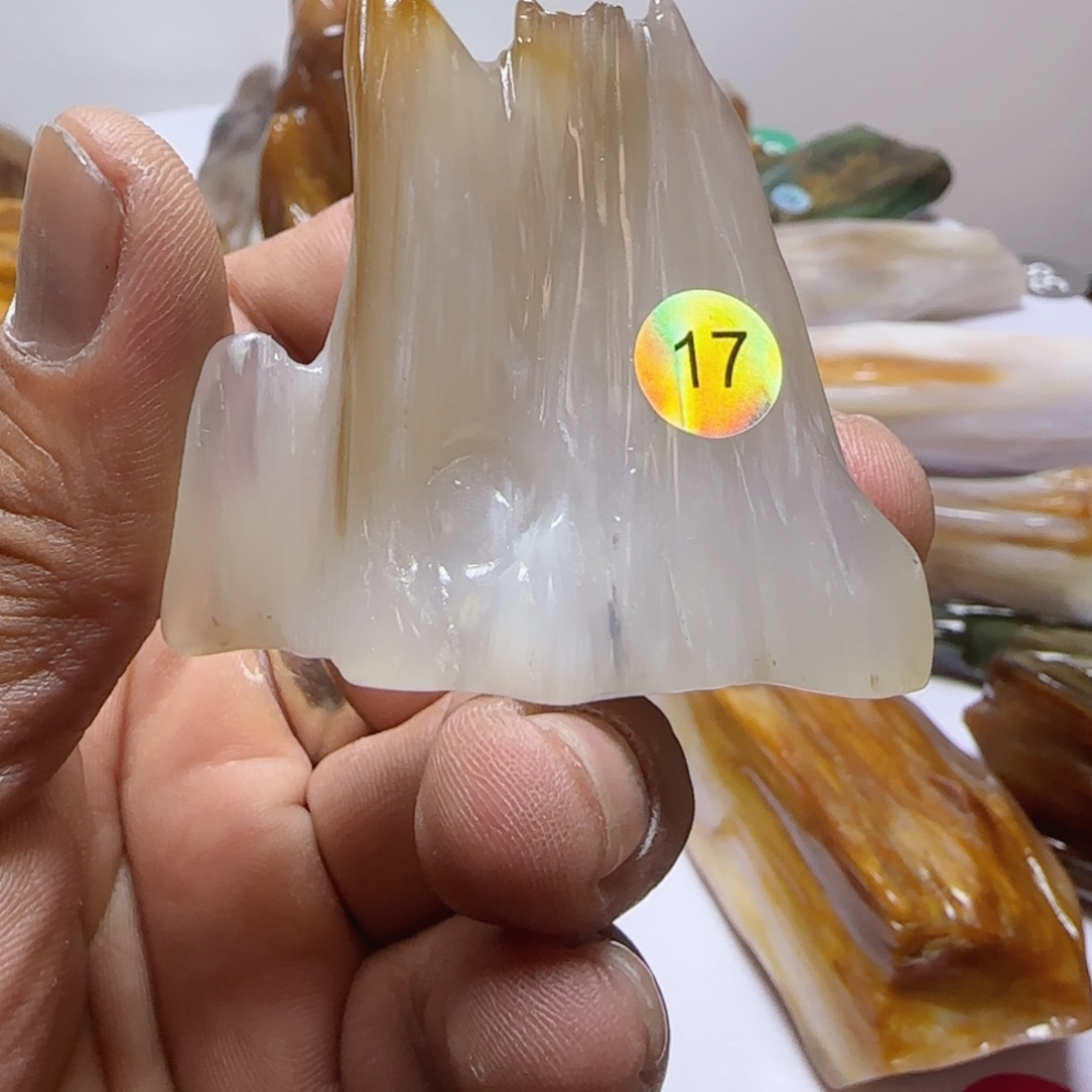 硅化玉未镶嵌手把