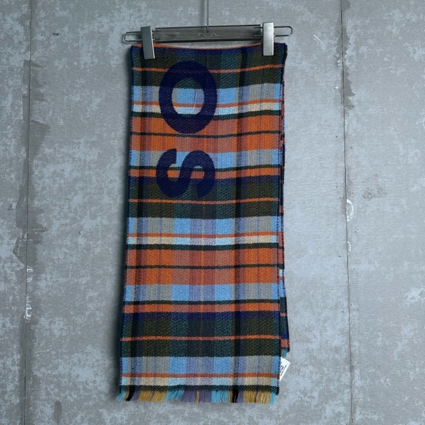 未使用 Acne studio Acne Studio/格纹大徽标羊毛围巾/12604/JP