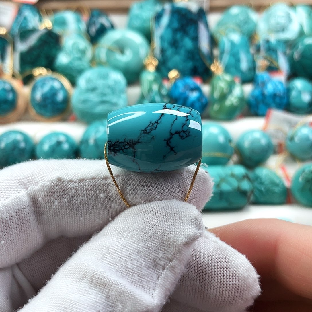 绿松石未镶嵌车挂直径16.5