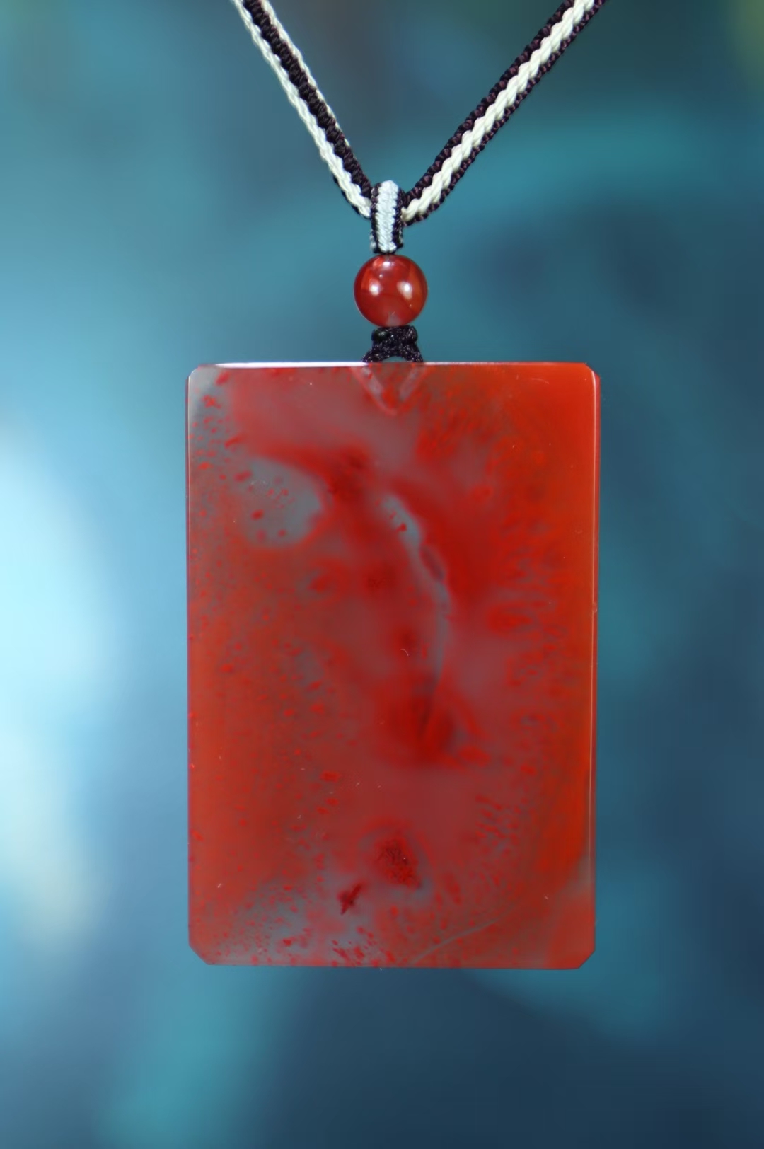 四川凉山联合冰飘草花南红玛瑙平安无事牌吊坠