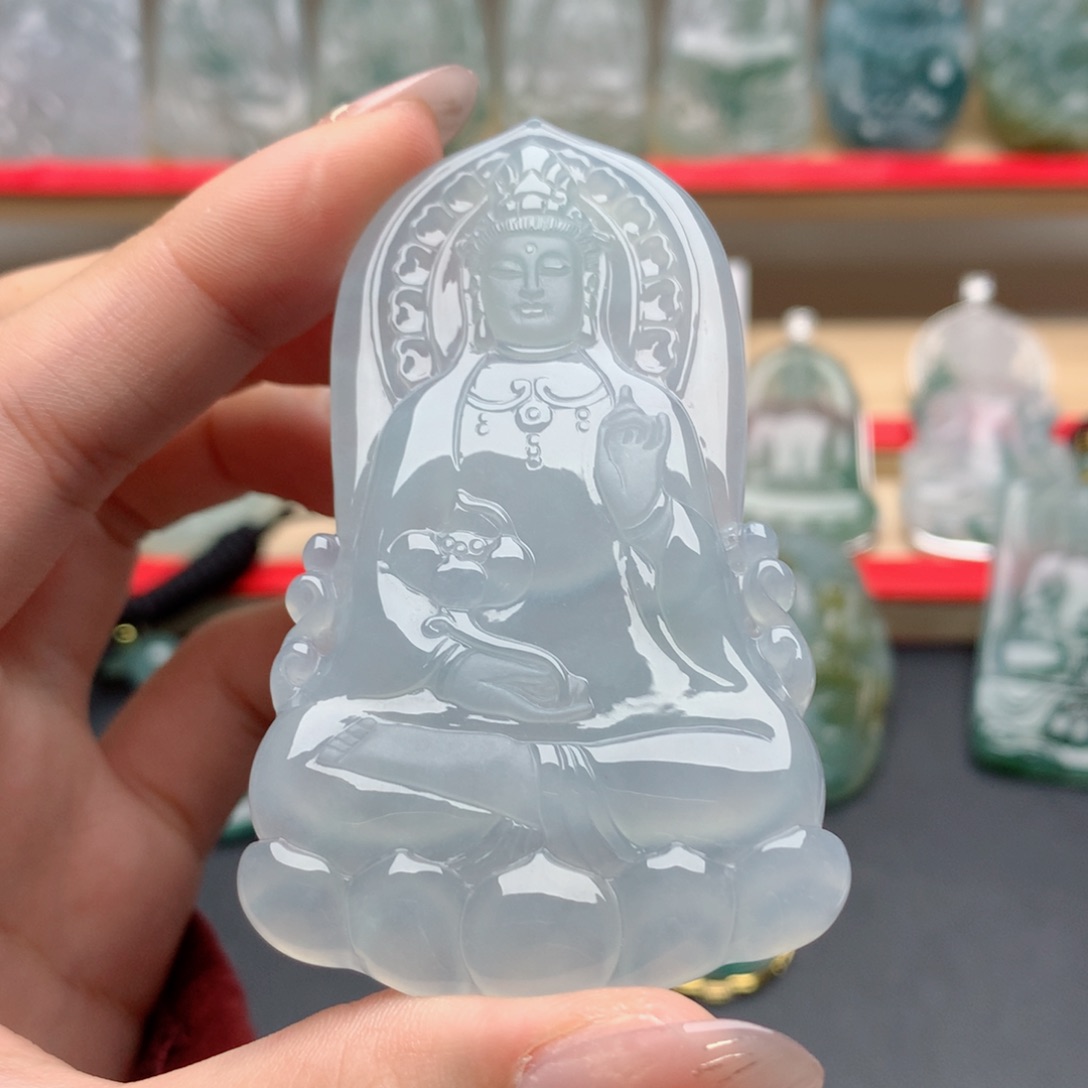晨***阳翡翠未镶嵌颈饰素衣观音