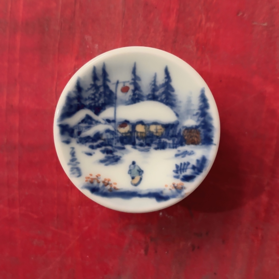 羽***恺陶柴窑青花瓷雪景盖置