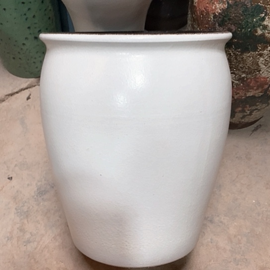 紫砂花盆口25高度31白色