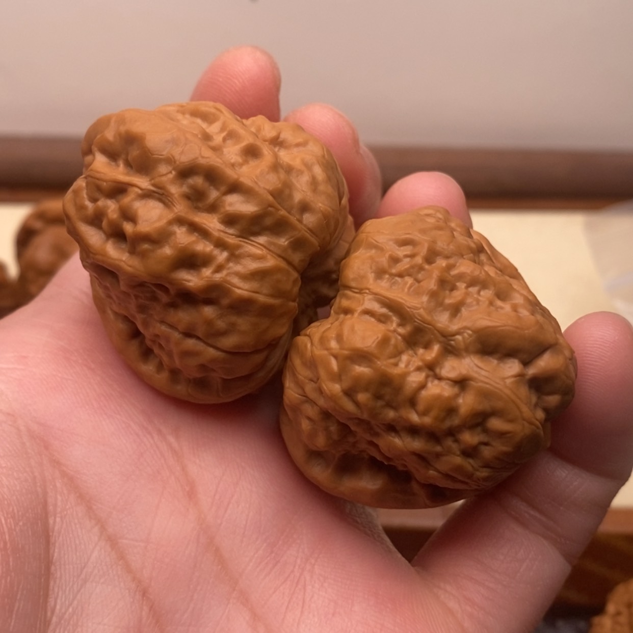 【闪购商品】把件文玩核桃清*三角蛙边37左右