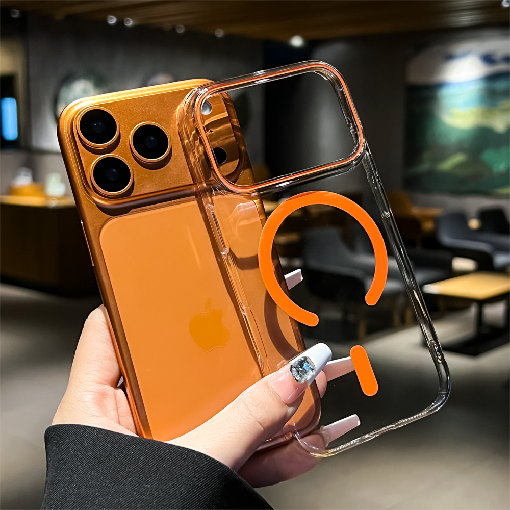 超薄冰透适用苹果17promax手机壳iphone16promax透明防摔15磁吸14