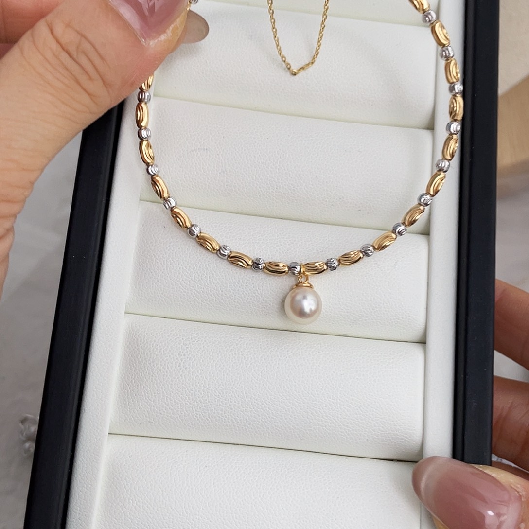 银S925镶嵌手绳海水珍珠