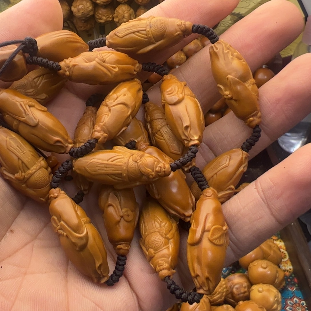 沙***舟橄榄核手串/手链1.3柳叶财神
