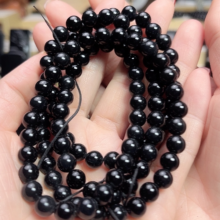 和田玉手链未镶嵌龙*卡8圆珠高羊脂