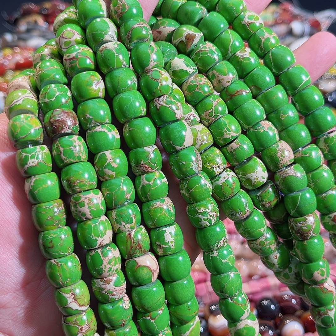 玛瑙/玉髓未镶嵌珠宝半成品帝皇石老型一条12mm