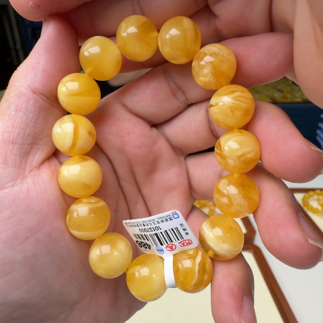 琥珀未镶嵌手链蜜蜡手串