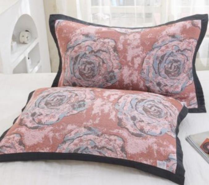 【R枕巾-丽莎-粉】52*78一对装多层纱布通用柔软枕巾