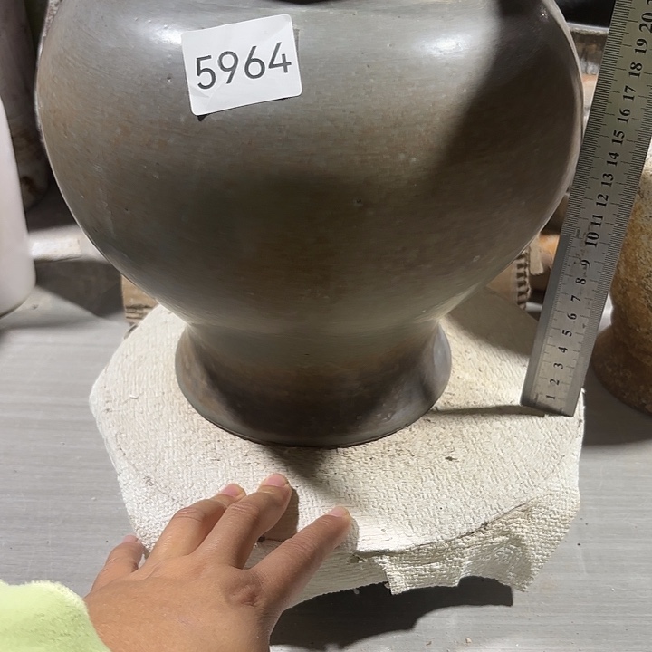 摆件陶高25，口13.5，无孔5964