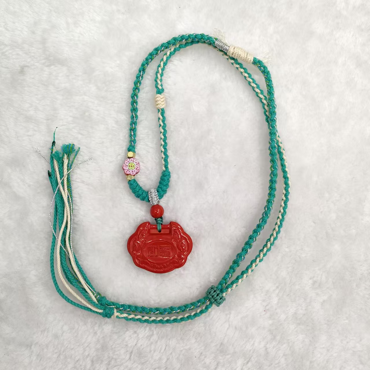 含辰砂工艺品0126-013朱砂如意坠项链 时尚简约个性百搭精美精致