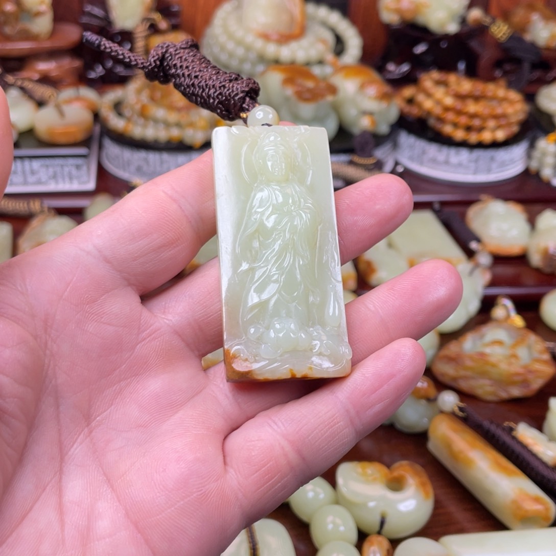 岫岩河磨玉（透闪石质玉）吊坠(不含链)未镶嵌Y****2