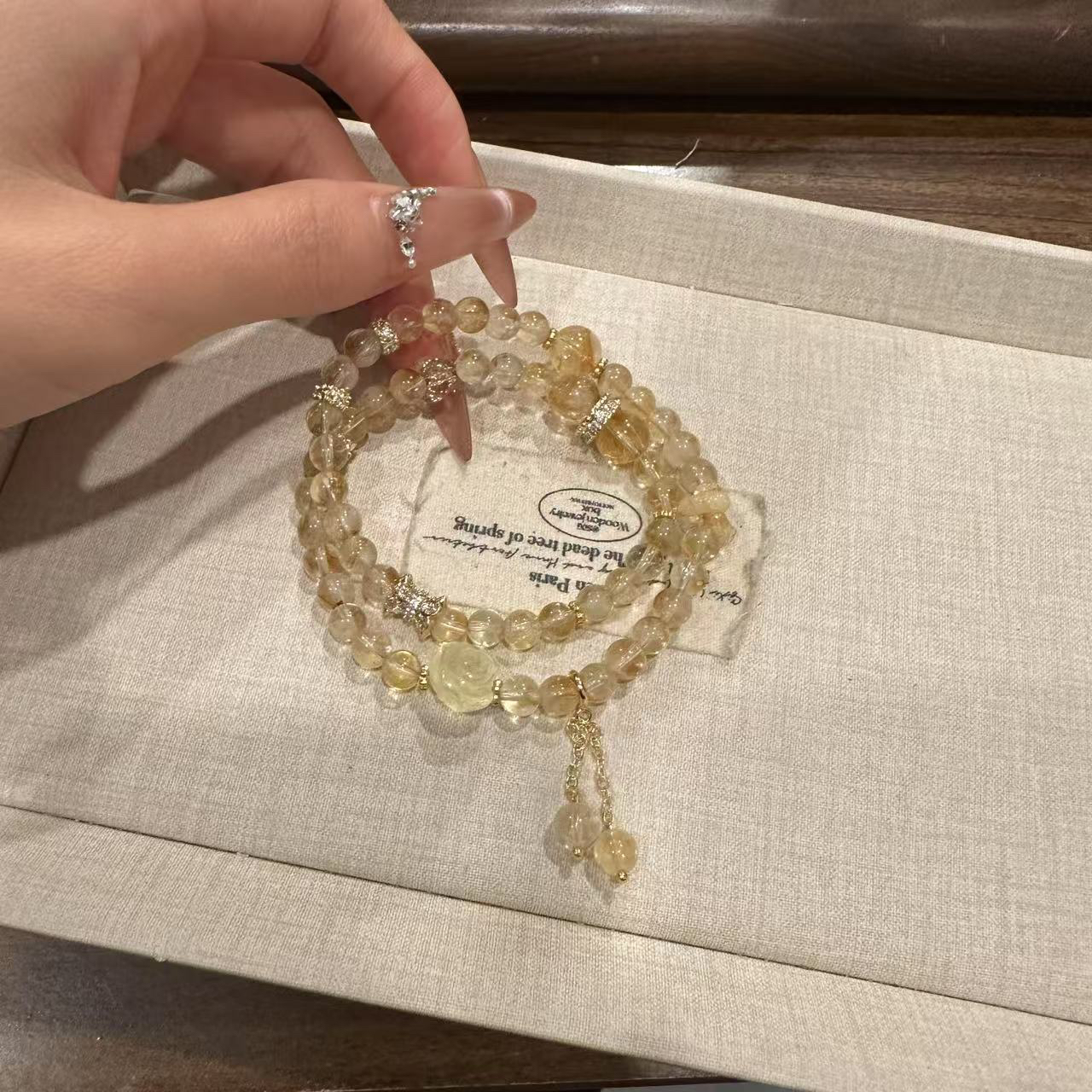 S592 6mm黄塔双圈玫瑰故事手串 颜色微差 多样性发一