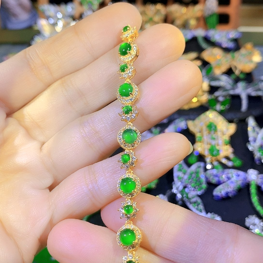 吊坠(不含链)银S925镶嵌翡翠