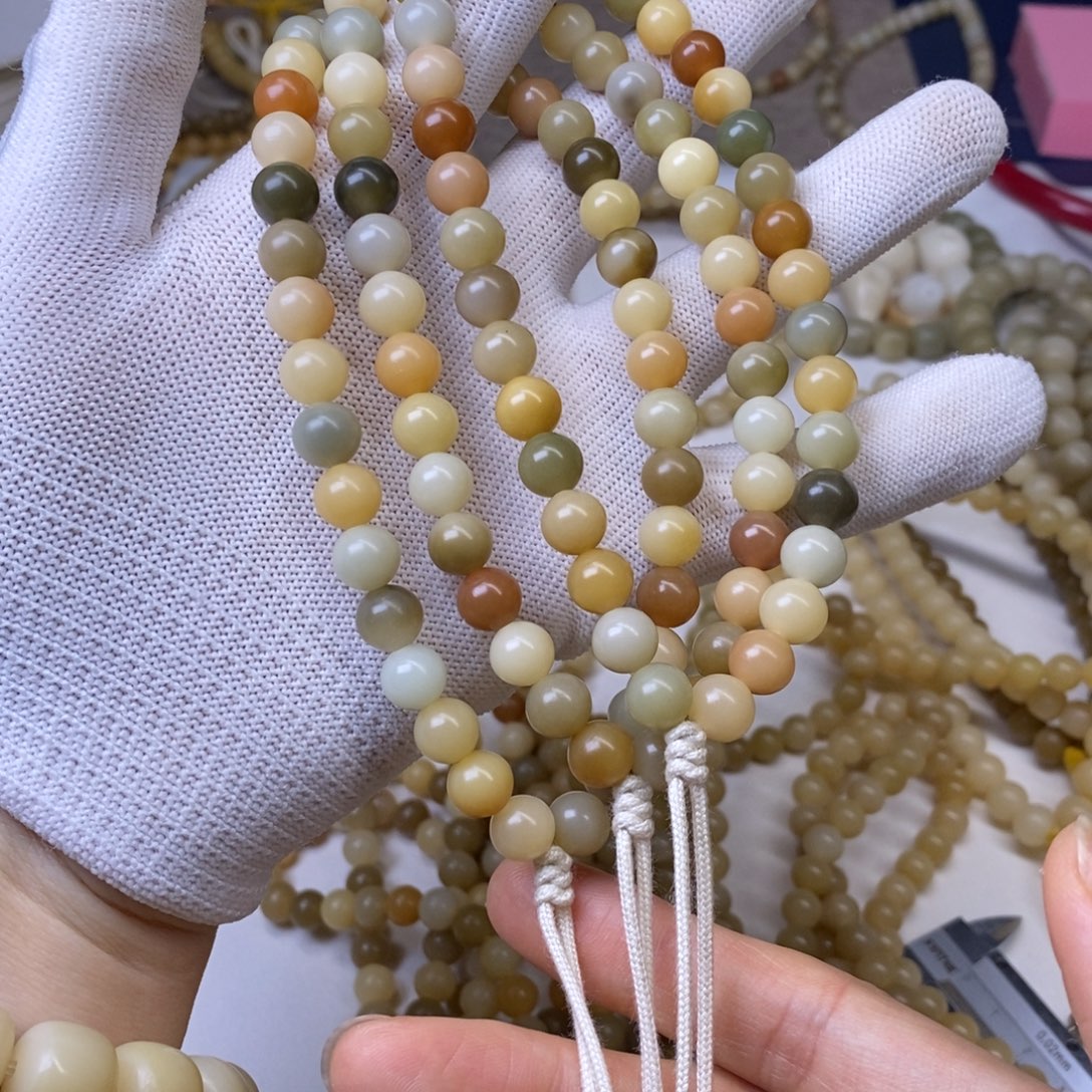 吊坠菩提根/象牙果卡9圆珠小手持原生态干磨天然色多宝一条36颗