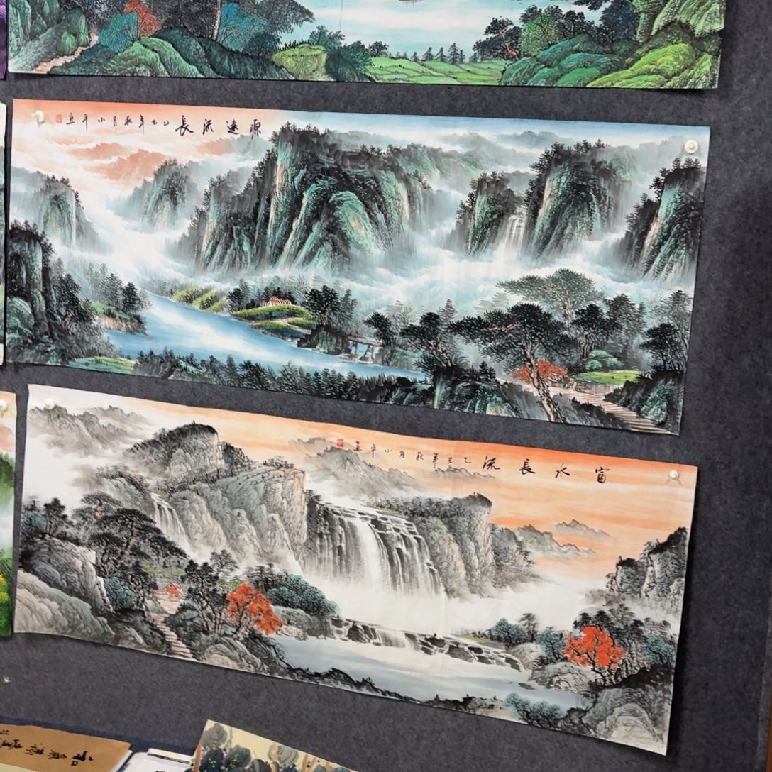 春***洋国画180×70精品山水画