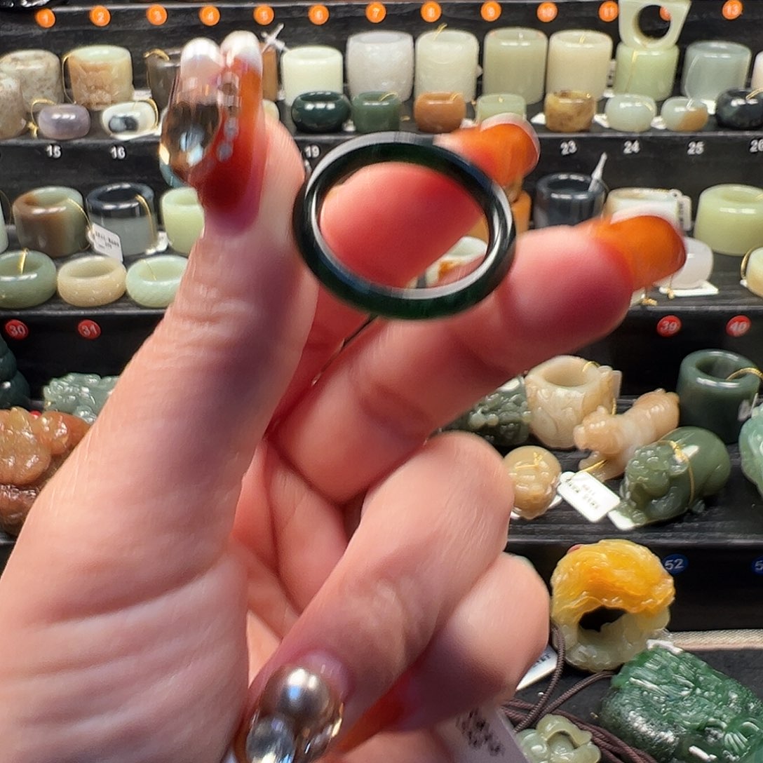 四***)和田玉未镶嵌戒指内径20 祝你发发发发