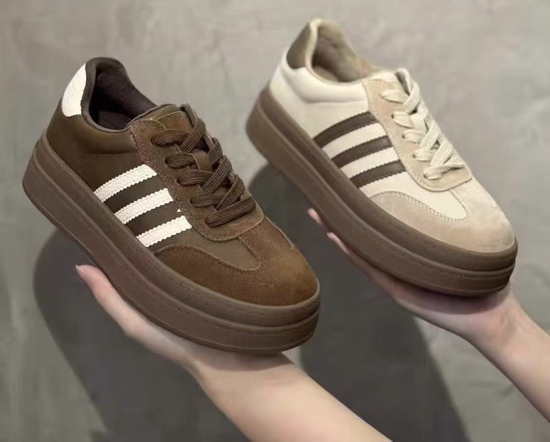 【济州岛】足间百厚底加绒德训鞋运动休闲板鞋 755-16