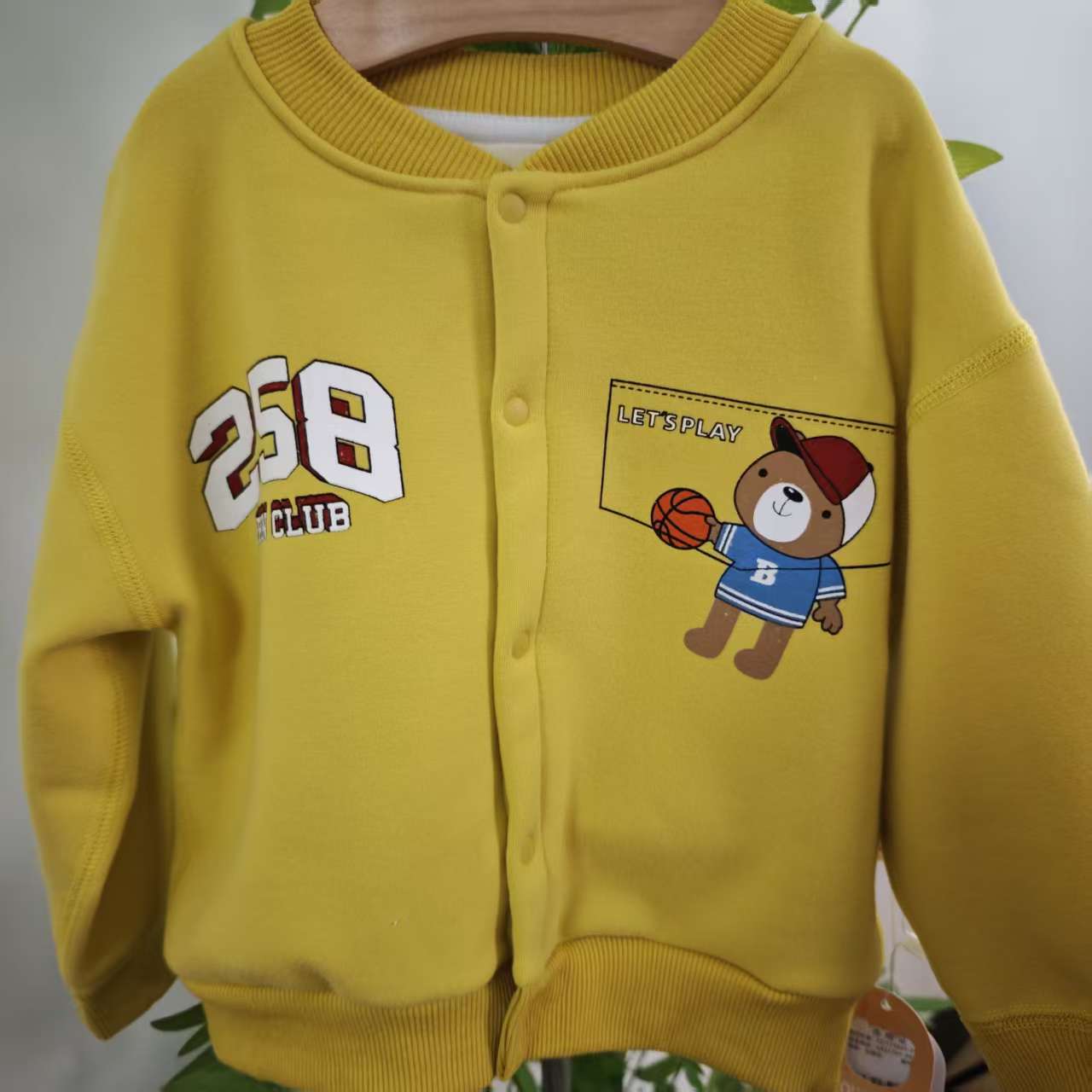 儿童外套1-3岁春秋加绒加厚棒球服婴儿卡通开衫宝宝保暖外穿衣服