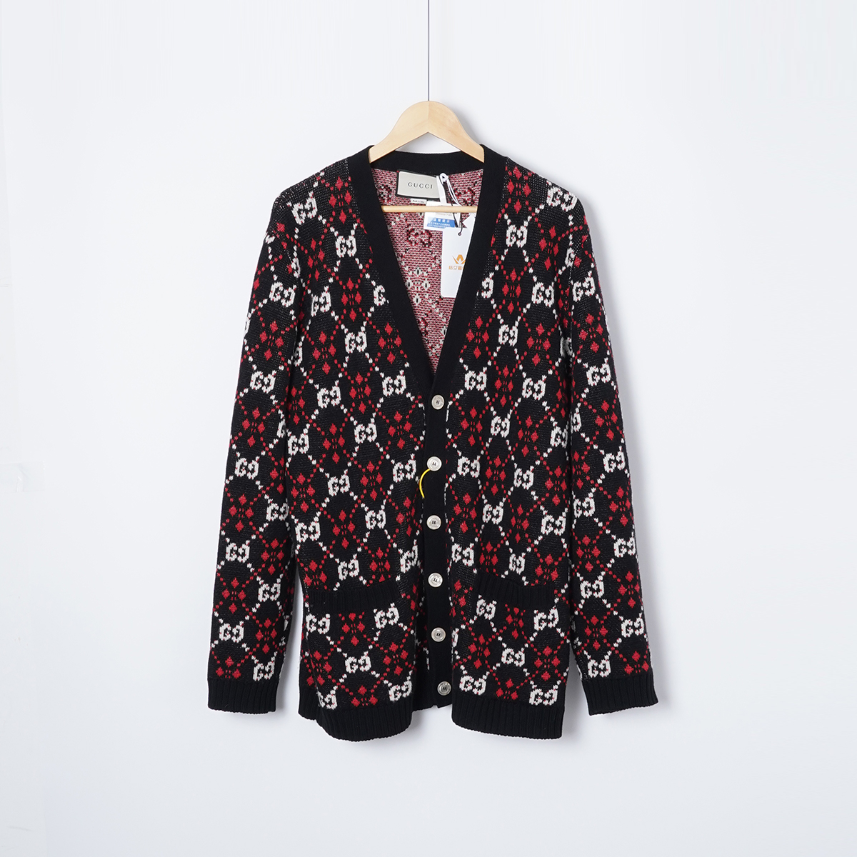 99新 GUCCI/古驰 羊毛/YF0125/开衫/M码女装上衣秋冬外套时尚黑色