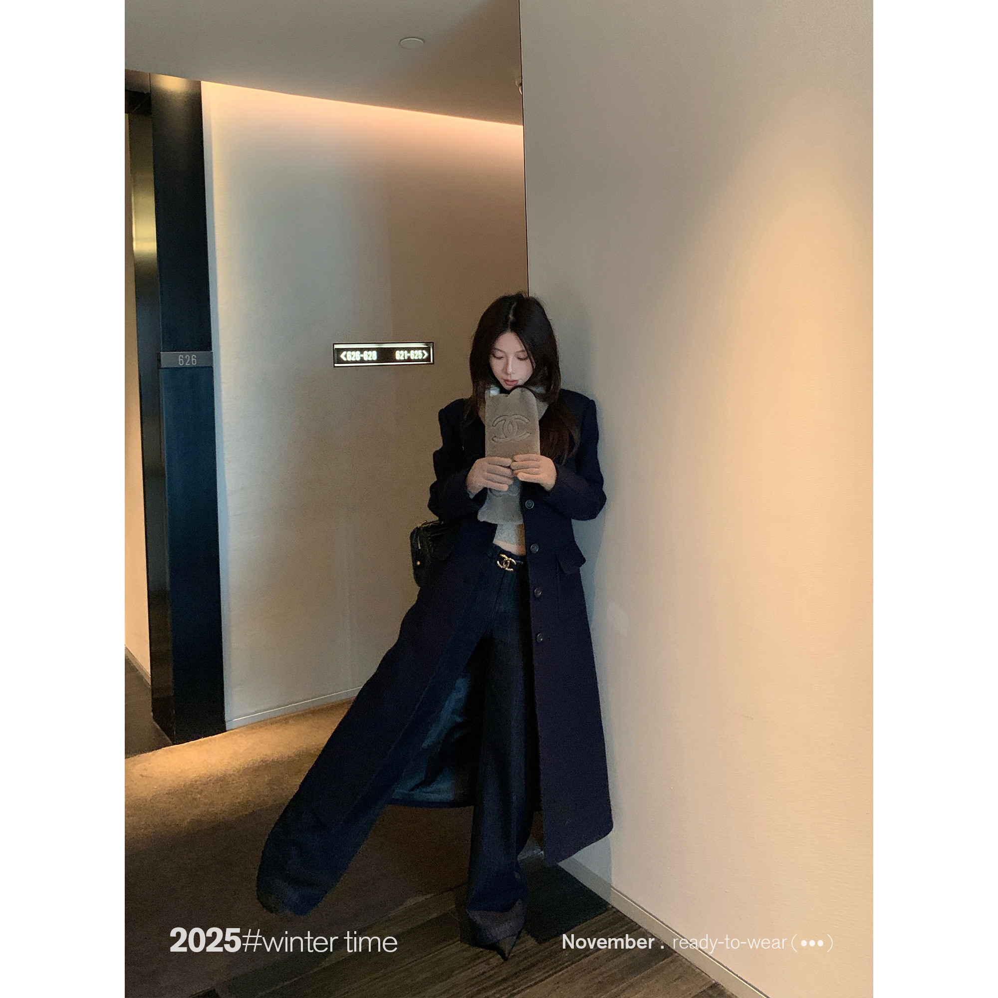 SUNONEONE 100羊毛修身加厚长款呢子大衣女冬斗篷毛呢外套H1610W
