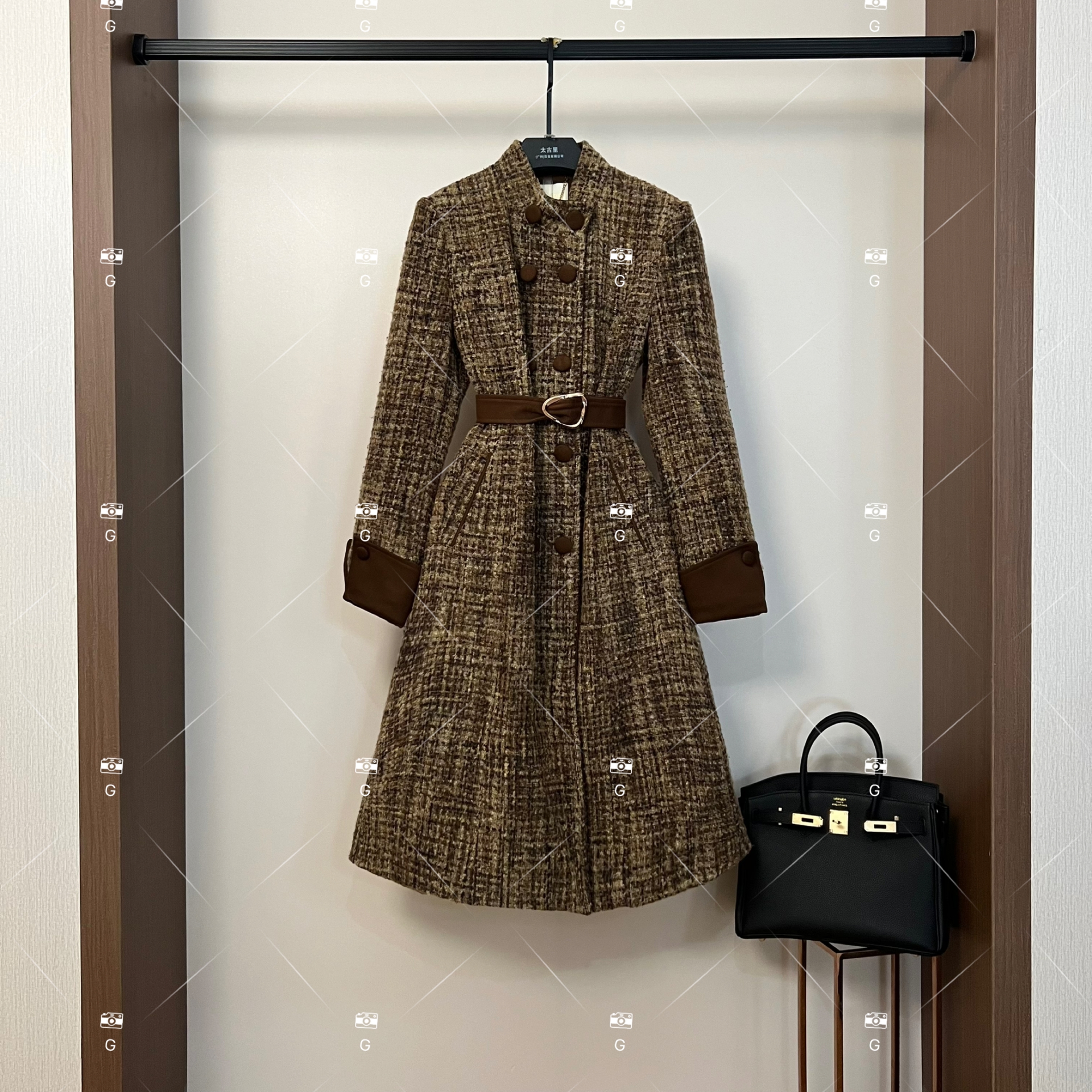 【楠楠】秋冬气质小香风时尚设计师中长款外套 QD-2025161