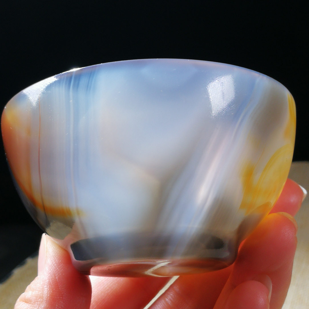 天然巴西玛瑙茶碗酒杯