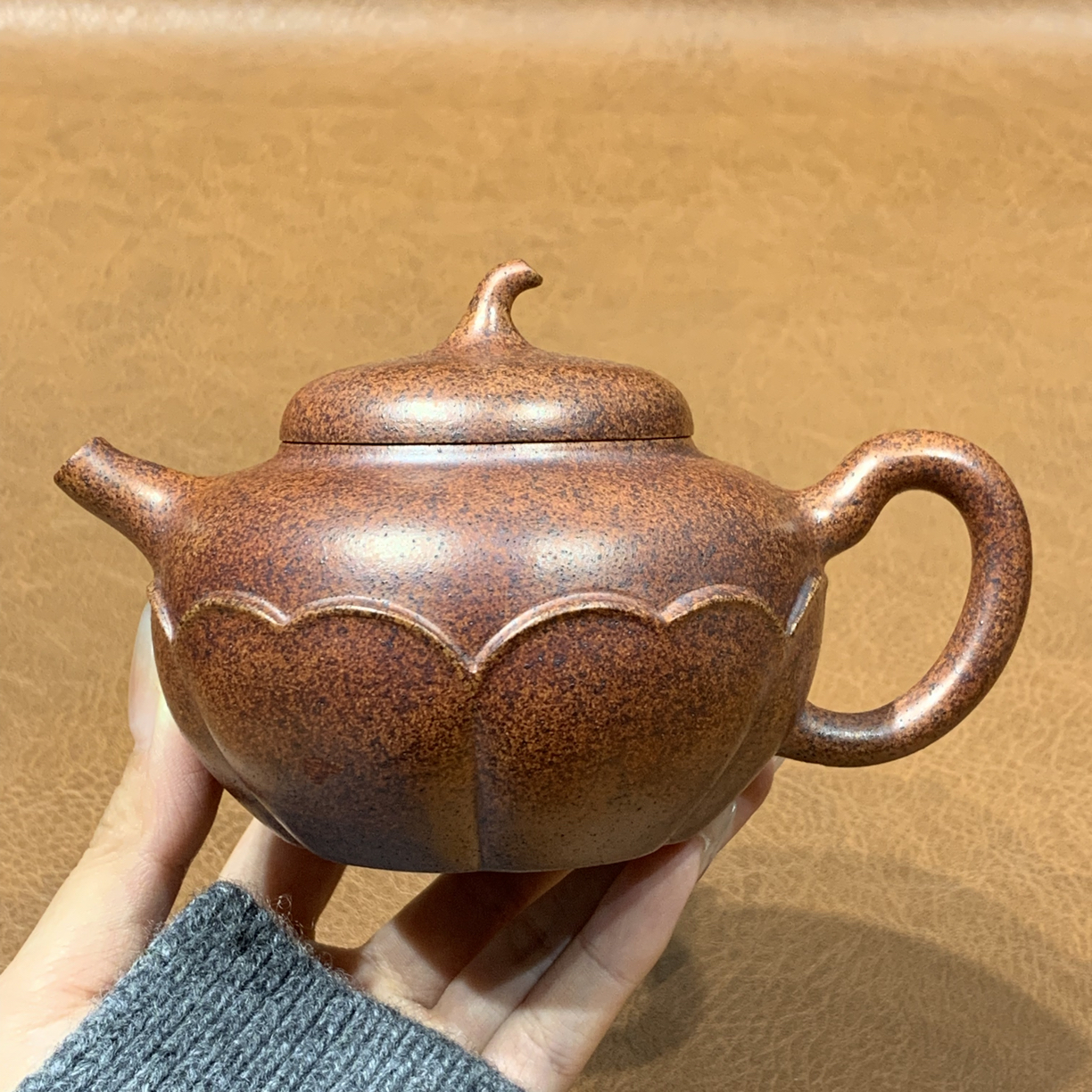 原矿天星泥高温柴烧茄瓜壶230毫升半手工宜兴紫砂壶泡茶