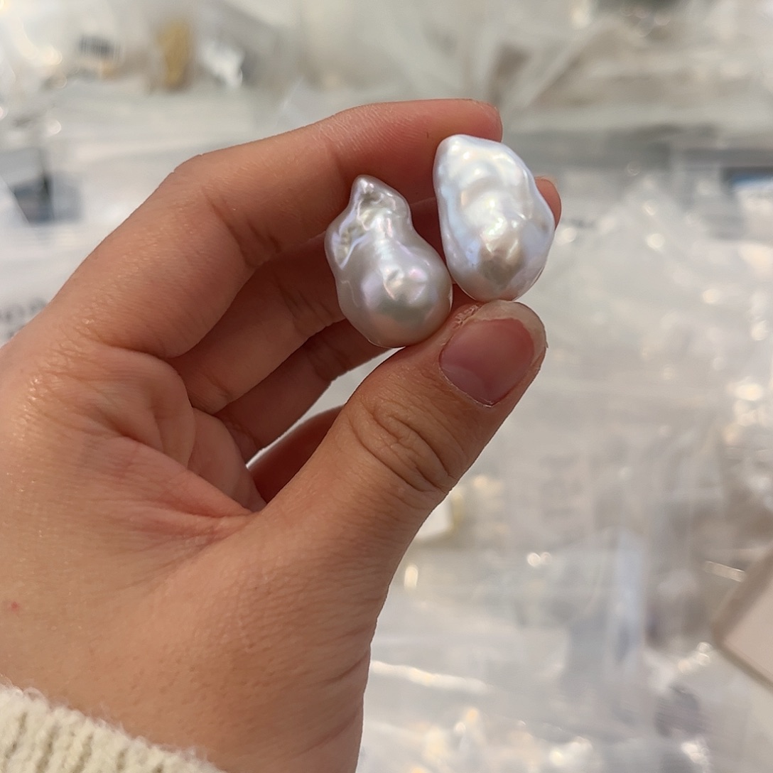 淡水珍珠耳饰银S925镶嵌