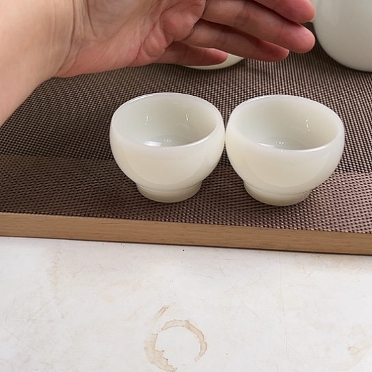 瓷片高档皙白玉瓷客杯55cc2个