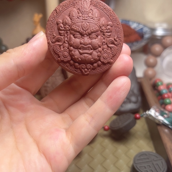 泥塑老降真黄财財牌牌1块