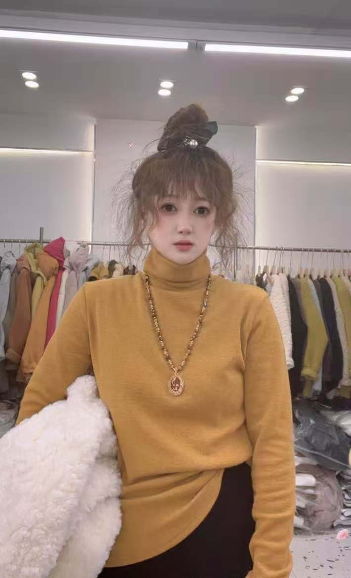 橘子家高领加绒打底高弹