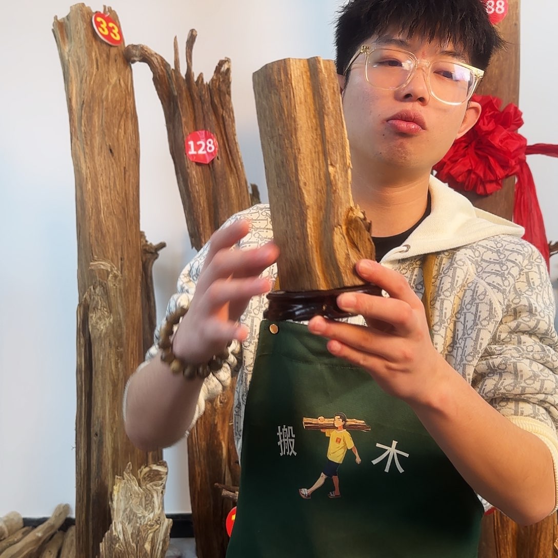 沉香摆件天然沉香原木摆件➕底座