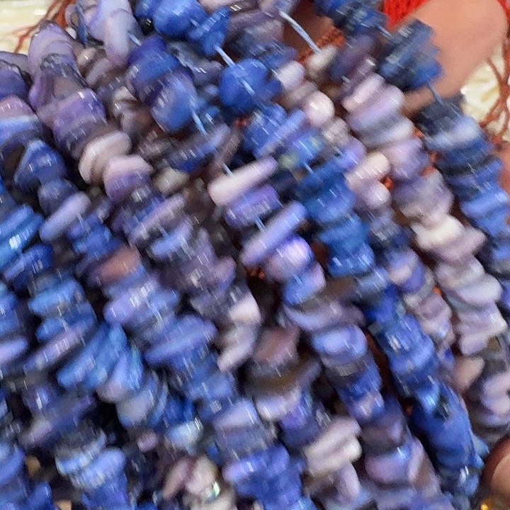 玛瑙/玉髓合金珠宝半成品2条深蓝色不规则