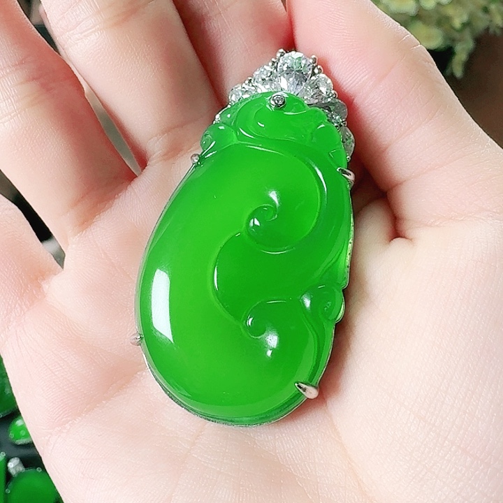 玛瑙/玉髓吊坠(不含链)银S925镀金镶嵌