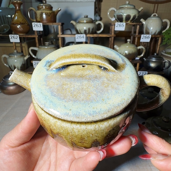 建水紫陶白泥柴烧壶微瑕