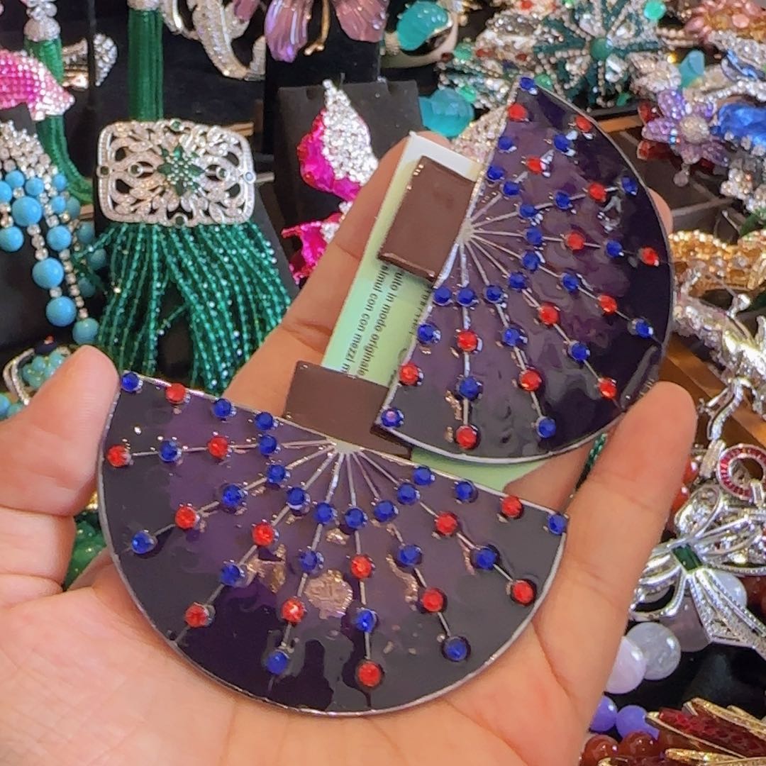 小***～铁合金大理石耳饰