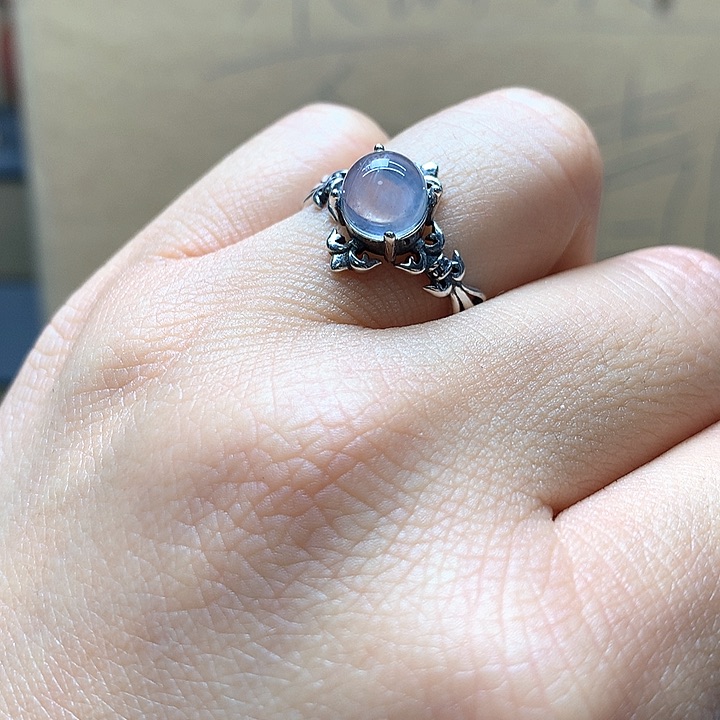 水晶水晶戒指银S925镶嵌