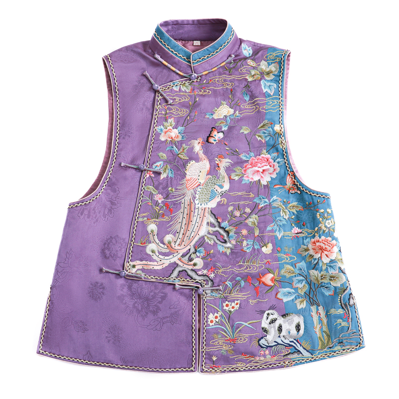 「春风」乐锦坊 香云纱 复古中国风原创设计感刺绣汉服女装马甲