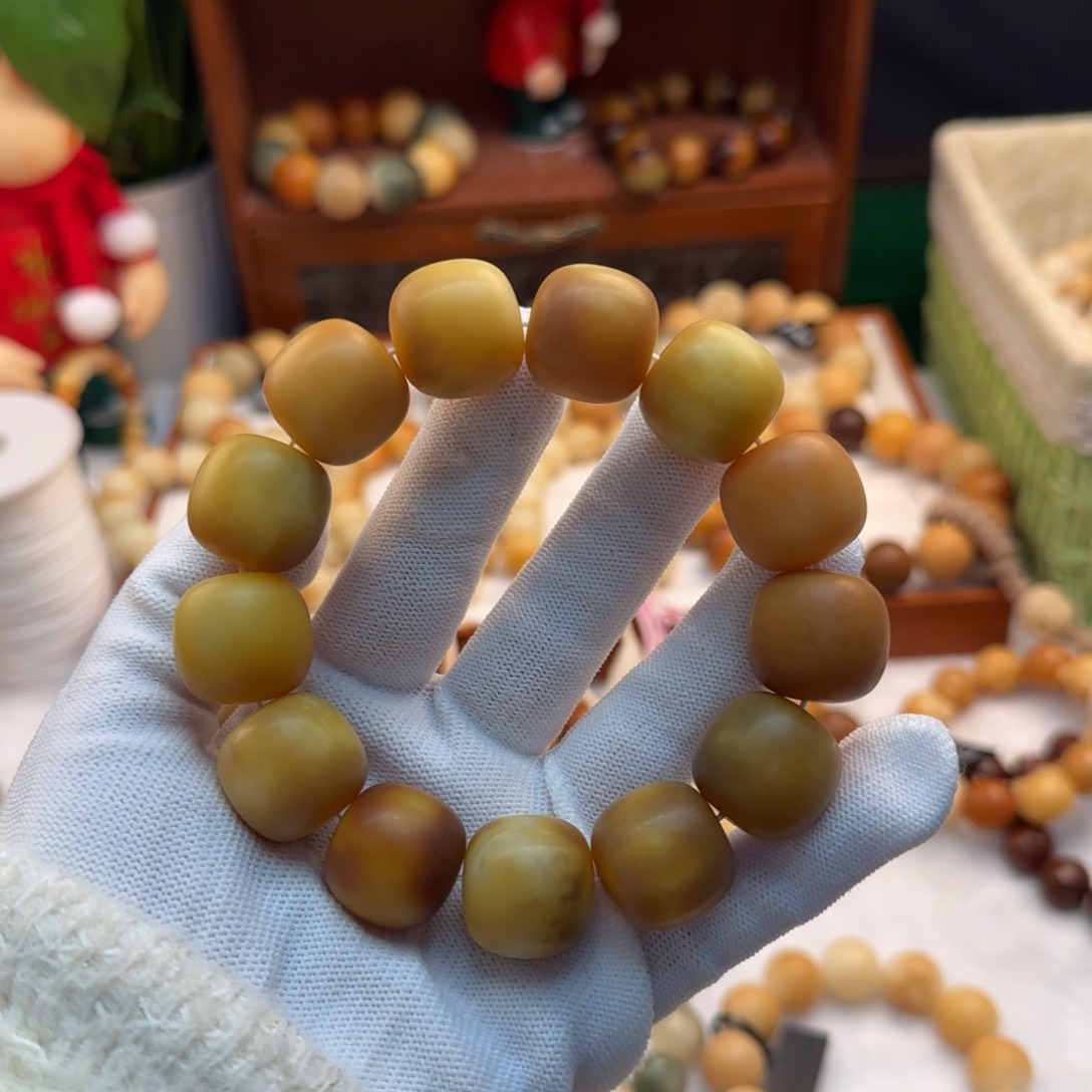 菩提根/象牙果手串卡20桶珠干磨微瑕