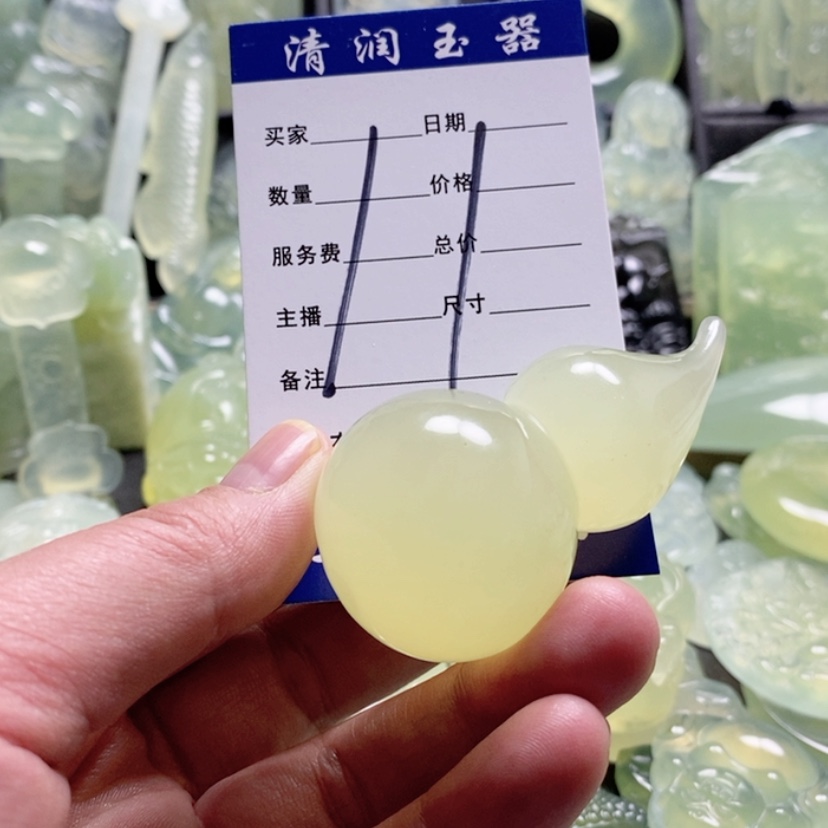 【闪购商品】合金蛇纹石玉手把件…*