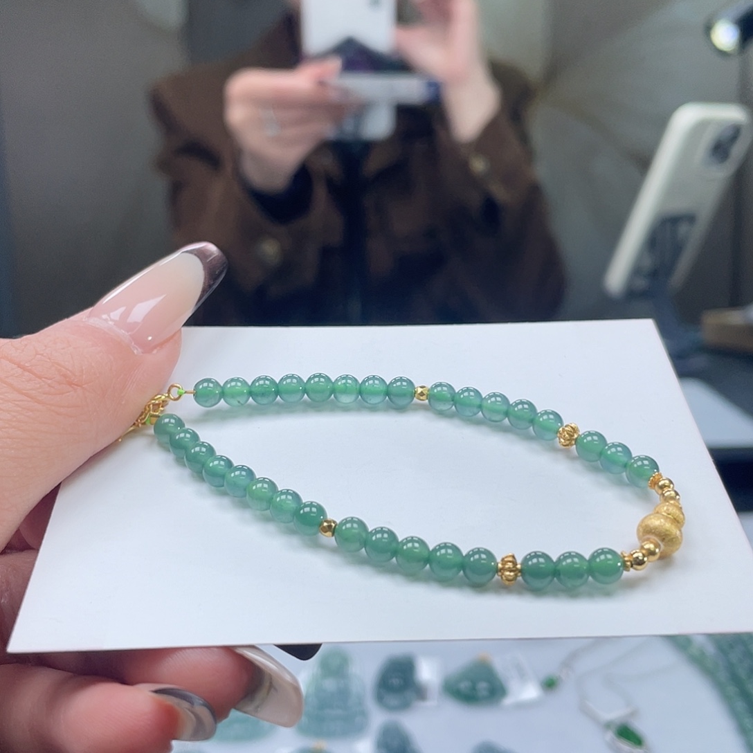 翡翠银S925镶嵌套链